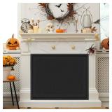 Magnetic Fireplace Cover, Fireplace Blocker Blanket Stops Heat Loss, Adjustable Fireplace Draft Stopper with 12 Magnets for Indoor Iron Frame Black 36\" W x 24\" H - Retail: $25