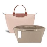 ZTUJO Purse Organizer Insert for le pliage, Compatible with Longchamp Le Pliage Top Handle S/M,Shoulder Bag S/L (Beige, Medium For Shoulder Bag S) - Retail: $18