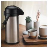 85 oz (2.5L) Airpot Coffee Carafe with Pump, Insulated Stainless Steel Coffee Dispenser, Coffee Carafes for Keeping Hot/Cold, Hot Beverage Dispenser for Party - Retail: $39