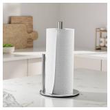 Chinpakden Stainless Steel Paper Towel Holder Stand for Kitchen Countertop and Bathroom, Upright Kitchen Paper Towel Holder for Large and Standard Rolls(Silver) - Retail: $12
