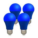 LED Blue Color Light Bulb - A19 E26 Base Blue Bulbs 9W (60W Equivalent), LED Lightbulbs Perfect For Outdoor Porch, Christmas Decoration, Party Decoration, Holiday Lighting, Halloween Decor, 3 Pack - R