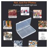 Photo Storage Box 4x6, 18 Inner Extra Large Organizer Acid-Free Photo Keeper Storage Case, Plastic Craft Storage Box for Stickers Stamps Seeds (Clear, 18 Boxes) - Retail: $24