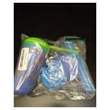 Ello Kids Plastic Reusable Color Changing Cups with Twist on Splash-Proof Lids and Straw, BPA Free, Dishwasher Safe, 12oz, Rainforest, 4 Pack - Retail: $11