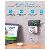 One Beat 2 Pack Multi Plug Outlet Splitter with USB,Surge Protector Outlet Extender with 3 Wall Outlets 4 USB Wall Charger(2 USB C),490 J, ETL Listed,Small Outlet Adapter Plug Extender for Travel,WH -
