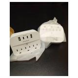 One Beat 2 Pack Multi Plug Outlet Splitter with USB,Surge Protector Outlet Extender with 3 Wall Outlets 4 USB Wall Charger(2 USB C),490 J, ETL Listed,Small Outlet Adapter Plug Extender for Travel,WH -