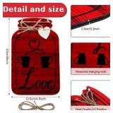 Yalikop 4 Pcs Wooden Kitchen Wall Decor Mason Jar Shaped Eat Drink Enjoy Love Hanging Sign Rustic Home Decor for Farmhouse Dining Room Decoration(Retro Style,White, Brick Red, Light Brown, Black) - Re