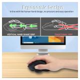 Bluetooth Ergonomic Wireless Mouse,Rechargeable 2.4G Vertical Wireless Mouse, Dual Mode Ergo Optical Mice with Adjustable DPI,Finger Rest for Laptop, Desktop, PC, MacBook, iPad, Mac, Windows(Black) - 