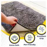 Muddy MatÂ® | Super Absorbent Door Mat Indoor, Microfiber Quick Dry Chenille Entryway Rug, Non-Slip Front Door Mat, Indoor Mats for Entryway, Machine Washable Pet Rug, Grey 30\"x19\" - Retail: $20