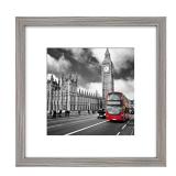 IkaLede 12x12 Picture Frame Matted to Display Pictures 8x8 or 12 x 12 Photos without Mat Square Rustic Solid Wood Picture Frames for Artwork Wall Mounting Decor, Grey - Retail: $13