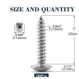 #10 x 1 Wood Screw 100Pcs Truss Head Phillips 18-8 (304) Stainless Steel Fast Self Tapping Screws by SG TZH - Retail: $11