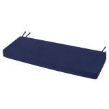 Favoyard Outdoor Bench Cushion 48 x 16 Inch Rainproof Patio Furniture Cushions 3-Year Color Fastness Garden Settee Porch Pads with Ties, Blue - Retail: $50