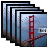 BESCRCL 8x10 Picture Frame Wall Hanging Photo Frame, Black, 5 Pack - Retail: $13