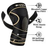 Copper Knee Braces with Strap for Knee Pain Women and Men(2 Pack), Knee Compression Sleeve for Arthritis, ACL, Meniscus Tear, Joint Pain Relief, Knee Support for Working, Running, Weightlifting(XL) - 