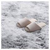 ROCYJULIN Area Rugs 5x7 for Bedroom, Fluffy 5x7 Area Rugs for Living Room, Ultra Soft Non-Slip Large Shag Fuzzy Rug for Nursery, Kids, Girls, Boys, Silver Grey - Retail: $25