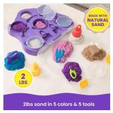 Kinetic Sand, Variety Case with 2lbs Play Sand (Beach, Neon & Shimmer) & 5 Tools, Reusable Storage, Sensory Toys for Kids Ages 3 and up - Retail: $18