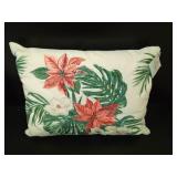 Tommy Bahama Throw Soft Breakfast Pillow with Zipper Closure for Bed or Couch, Coastal Design, Cozy Home Essentials, 15\" x 20\", Festive Palms Red - Retail: $29