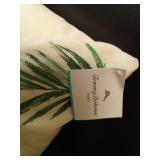 Tommy Bahama Throw Soft Breakfast Pillow with Zipper Closure for Bed or Couch, Coastal Design, Cozy Home Essentials, 15\" x 20\", Festive Palms Red - Retail: $29
