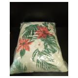 Tommy Bahama Throw Soft Breakfast Pillow with Zipper Closure for Bed or Couch, Coastal Design, Cozy Home Essentials, 15\" x 20\", Festive Palms Red - Retail: $29