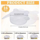 Patelai 16 Pack Silicone Jar Covers Same Size Silicone Jar Cap Stretch Lids Thicker Reusable Container Cover, Expandable Food Storage Covers Dishwasher and Freezer Safe 2.6-3.3 Inch(White) - Retail: $