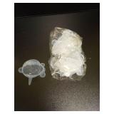 Patelai 16 Pack Silicone Jar Covers Same Size Silicone Jar Cap Stretch Lids Thicker Reusable Container Cover, Expandable Food Storage Covers Dishwasher and Freezer Safe 2.6-3.3 Inch(White) - Retail: $