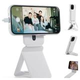 MOFT Phone Tripod Stand Selfie Stick for iPhone, Multi-Angles iPhone Stand, Lightweight & Portable Phone Holder, Strong Magnets, MOVAS Vegan Leather, Travel Essentials, Misty Cove (Without Card Slot) 