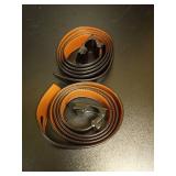 KEMISANT Men Belt 2 Pack, Leather Ratchet Belt Easy Click Slide For Men 1 3/8\",Cut for Fit(Black/Deep Brown,42\"-48\" Waist Adjustable) - Retail: $40