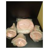 KERYNICE 3 Pcs Pink Cake Stands Set Round Metal Cupcake Display Stand Serving Platter for Dessert Table Weedings Celebration Birthday Baby Showers Anniversary Parties - Retail: $40