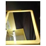 ROLOVE Gold Vanity Mirror with Lights, 14\"Ã12\" LED Makeup Mirror, Lighted Makeup Mirror with Lights, Smart Touch Control 3 Colors Dimmable, Lighted Up Mirror for Makeup Desk, 360Â° Rotation - R