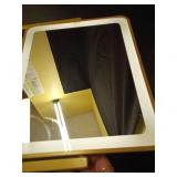 ROLOVE Gold Vanity Mirror with Lights, 14\"Ã12\" LED Makeup Mirror, Lighted Makeup Mirror with Lights, Smart Touch Control 3 Colors Dimmable, Lighted Up Mirror for Makeup Desk, 360Â° Rotation - R