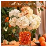 HappyFiller Fall Harvest Decor Orange Fake Ice Rocks Acrylic Chunks,Pirate Treasure Gems Stone,Vase Fillers,Resin Arts Crafts,Faux Crystal Dazzler,Centerpieces,Table Scatter,Home Decoration,14 OZ - Re