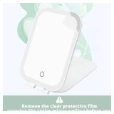 Puiuisoul Travel Makeup Mirror, Portable Mirror with Light, 3 Adjustable Light Settings USB-Rechargeable Vanity Mirror for Bedroom, Office, Home, Gift for Women and Girls (White) - Retail: $12
