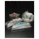 NINAOR Princess Crown Party Favors, 16Pcs Princess Dress Up Tiaras for Birthday Girl Cosplay Accessories, Princess Pretend Play Jewelry Party Supplies - Retail: $14