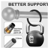 Authandis Silver Curtain Rods for Windows with Brackets,5/8 Inch Diameter Small Window Curtain Rod Adjustable 32 to 48 Inches,Easy Install Drapery Rods,Gray - Retail: $17