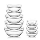 Sweejar Glass Mixing Bowls Set(set of 9),Nesting Bowls for Space Saving Storage,Great for Cooking,Baking,Prepping,Stackable Bowl Setâ¦ - Retail: $34
