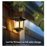 4 Pack Solar Wall Lanterns,Solar Lanterns Outdoor Waterproof with 4 Solar Panels,Hanging Solar Lights with Replaceable Bulb,Anti-Rust Solar Porch Lights Outdoor with Hooks,3000K Warm White - Retail: $