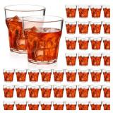 Tioncy 50 Pcs Acrylic Drinking Glasses 4.5 oz Small Whiskey Glass Clear Shot Glasses Bulk Unbreakable Stackable Mixed Drinkware Mini Beer Mug for Oktoberfest Drinking Bars Wine Vodka - Retail: $37