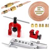 Tnisesm 3/16 Brake Line Kit 25Ft, Brake Line Flaring Tools kit Consisting of 2 Unions Brake Line Fittings and 20 Fittings - Retail: $30