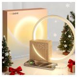 Vivilumens Sunrise Alarm Clock for Heavy Sleepers Adults, Wake-up Light, Sleep Aid 10 White Noise Sound Machines with 30/60/90 Timer, 3 Level Dimmable Touch Table Lamp with Snooze USB Charger Port - R