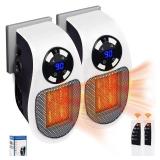 Plug in Heater - 2025 2 Pieces Upgraded 500W Ultra Air Heater with Thermal Protection, LED & Timer, Portable Plug in Space Heater Wall Outlet for Bedroom Bathroom - 2 Pieces - Retail: $48