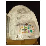 Forbena Potty Training Toilet Seat with Step Stool Ladder, Toddler Kids Potty Seat for Boys Girls, Non Slip Foldable Toilet Training Seat with Soft Cushion, Comfortable Handles (White-Grey) - Retail: 