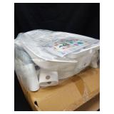 Forbena Potty Training Toilet Seat with Step Stool Ladder, Toddler Kids Potty Seat for Boys Girls, Non Slip Foldable Toilet Training Seat with Soft Cushion, Comfortable Handles (White-Grey) - Retail: 