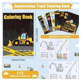 Honoson 48 Pieces Construction Trucks Coloring Books Construction Birthday Coloring Book Including Dump Trucks Diggers Cranes Tractors for Kids Home School Party Favors Activity Supplies - Retail: $20