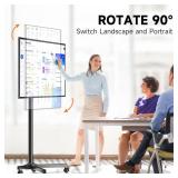 XINLEI Mobile TV Carts, Rotating Rolling TV Stand on Wheels for 13-50\" Flat/Curved TVs Height Adjustable 30Â° Tilt Floor TV Stand Portable Monitor Stand Holds up to 44lbs Max VESA 200x200mm ML1350 