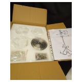 WUZUPS Crystal 5-Light Candle Chandelier Pendant Flushmount Ceiling Light Modern Lighting Fixture for Bedroom Hallway Bar Kitchen Bathroom, H 20.9\" x W 21.7\", Brushed Nickel, E12 Base - Retail: $90