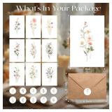 XXINMOH 100 PACK Blank Cards with Envelopes, Blank Greeting Cards 4x6, Beautiful Blank Greeting Cards, Elegant Floral Note Cards with Peel-and-Seal Envelopes, Empty Stationary Set For All Occasions - 