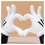 FelyHos Cartoon Heart Hands Resin Statue Modern Home Decor Accents Love Finger Sculpture Room Decor Accessories Black White - Retail: $646
