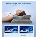 Cozyplayer Neck Cervical Pillow, Adjustable Cervical Pillow for Neck Support with Armrest, Odorless Ergonomic Butterfly Memory Foam Pillows, Orthopedic Bed Pillow Side Back Stomach Sleeping - Retail: 