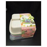 Bento Box For Kids, 4 Pack 3 Compartments Meal Prep Containers Reusable Lunch Containers, Food Storage Containers With Lids, Stackable Snack Boxes for School, Work, and Travel - Retail: $10