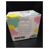 Bento Box For Kids, 4 Pack 3 Compartments Meal Prep Containers Reusable Lunch Containers, Food Storage Containers With Lids, Stackable Snack Boxes for School, Work, and Travel - Retail: $10