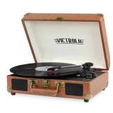 Victrola Journey Bluetooth Portable Suitcase Record Player with 3-speed Turntable & Built-in Speakers | Brown - Retail: $138